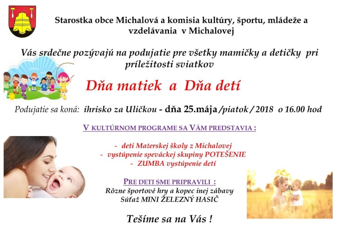 25.5.2018 – DEŇ MATIEK A DEŇ DETÍ, Michalová