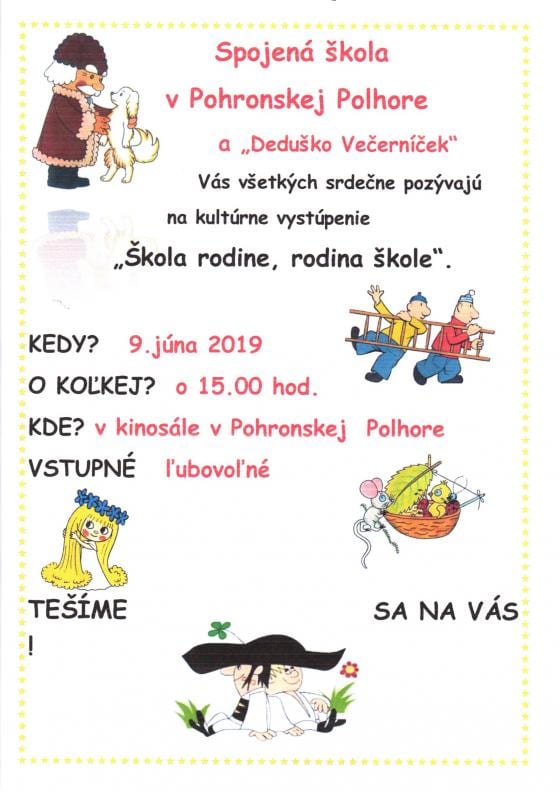 9.6.2019 ŠKOLA RODINE, RODINA ŠKOLE, Pohronská Polhora