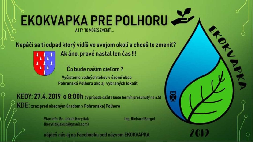 27.4.2019 EKOKVAPKA PRE POLHORU, Pohronská Polhora
