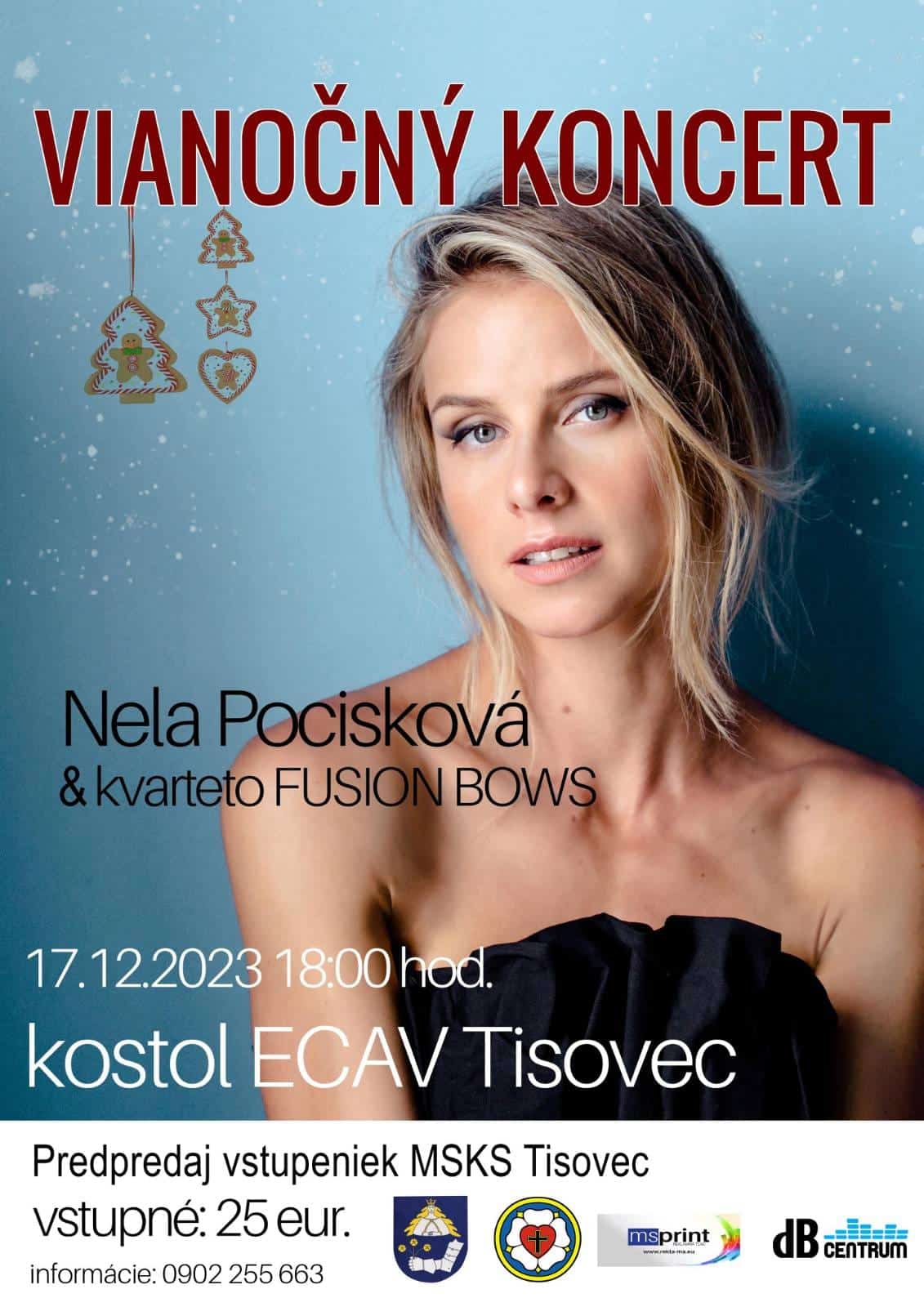 Vianočný koncert – Nela Pocisková v Tisovci